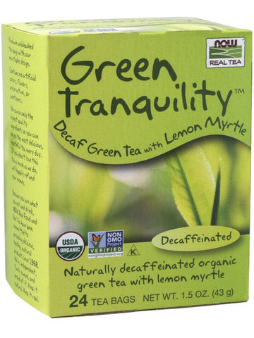 NOW Foods, Green Tranquility™, Decaf Green Tea with Lemon Myrtle, 24 tea bags