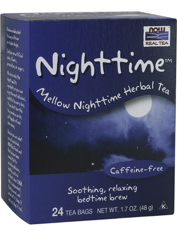 NOW Foods, Nighttime™, Mellow Nighttime Herbal Tea, 24 tea bags