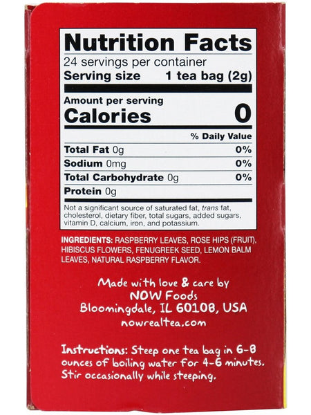 NOW Foods, Women's Righteous Raspberry, Everyday Women's Wellness Tea, 24 tea bags
