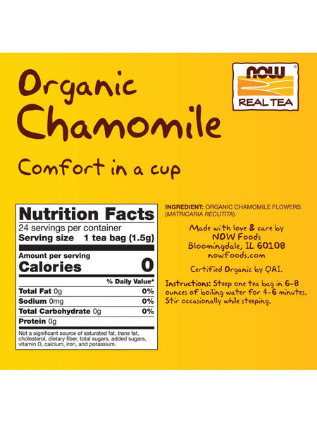 NOW Foods, Organic Chamomile, 24 tea bags