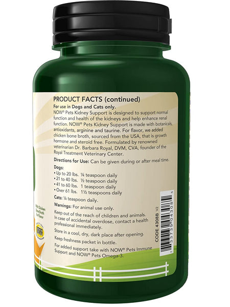 NOW Foods, Kidney Support for Dogs/Cats, 4.2 oz