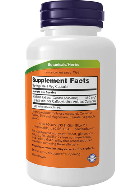 NOW Foods, Artichoke Extract 450 mg, 90 veg capsules