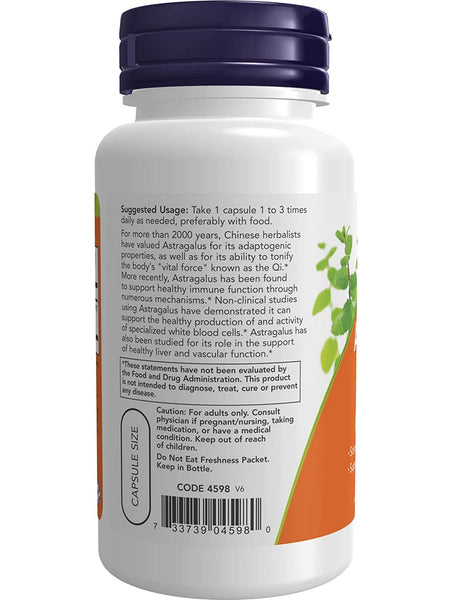 NOW Foods, Astragalus Extract 500 mg, 90 veg capsules