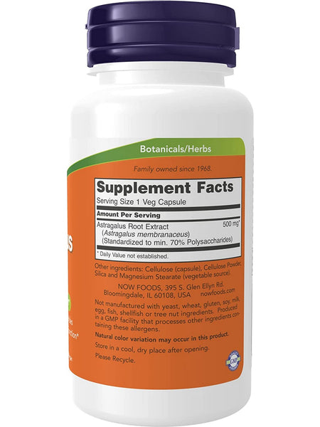 NOW Foods, Astragalus Extract 500 mg, 90 veg capsules