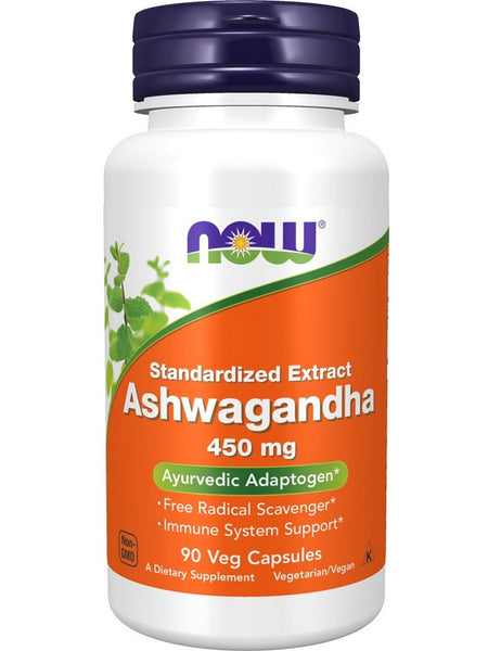 NOW Foods, Ashwagandha 450 mg, Standardized Extract, 90 veg capsules