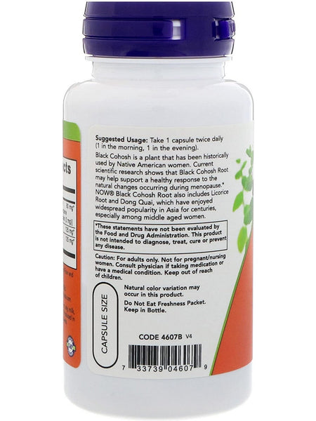 NOW Foods, Black Cohosh Root 80 mg, 90 veg capsules