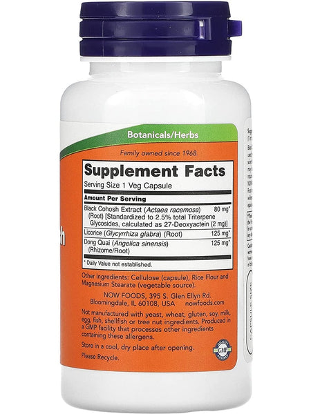 NOW Foods, Black Cohosh Root 80 mg, 90 veg capsules