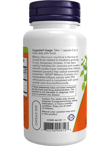 NOW Foods, Bilberry Complex, 100 veg capsules