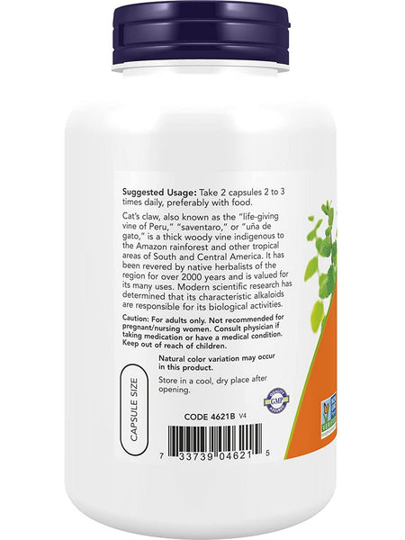 NOW Foods, Cat's Claw 500 mg, 250 veg capsules