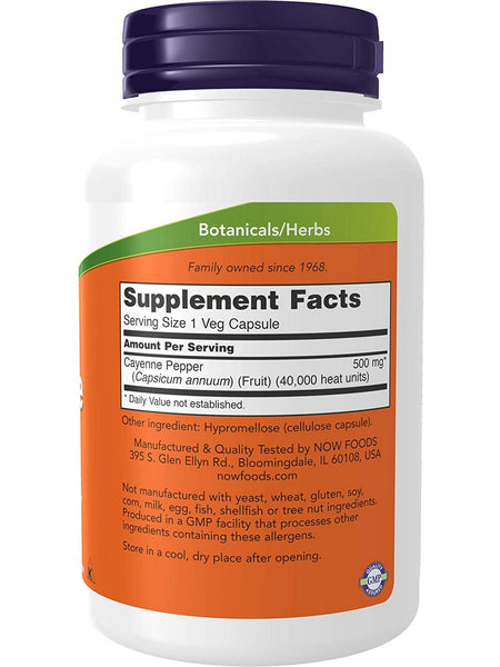 NOW Foods, Cayenne 500 mg, 250 veg capsules