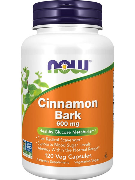 NOW Foods, Cinnamon Bark 600 mg, 120 veg capsules