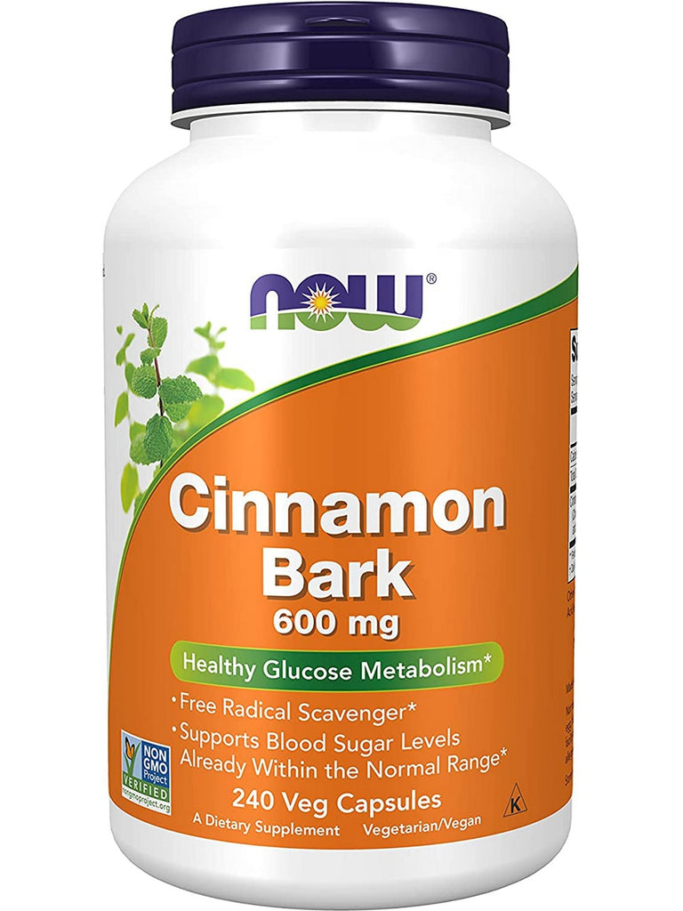 NOW Foods, Cinnamon Bark 600 mg, 240 veg capsules
