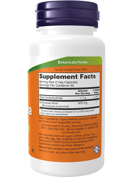 NOW Foods, Echinacea 400 mg, 100 veg capsules