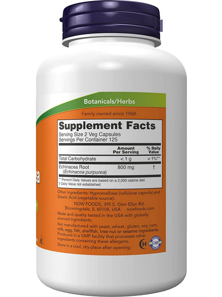 NOW Foods, Echinacea 400 mg, 250 veg capsules
