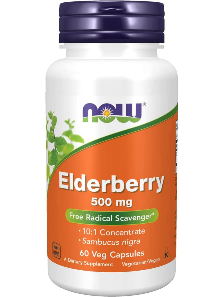 NOW Foods, Elderberry 500 mg, 60 veg capsules