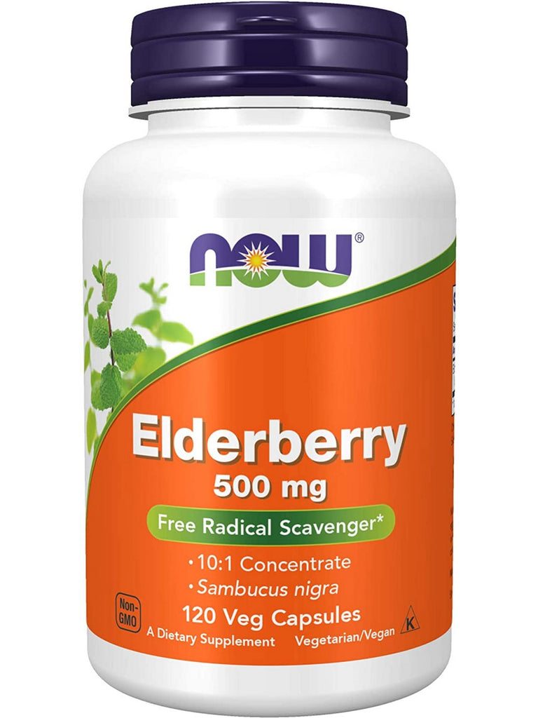 NOW Foods, Elderberry 500 mg, 120 veg capsules