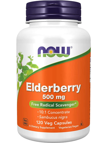 NOW Foods, Elderberry 500 mg, 120 veg capsules