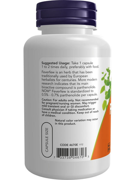 NOW Foods, Feverfew, 100 veg capsules