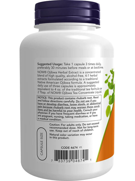 NOW Foods, Ojibwa Herbal Extract 450 mg, 180 veg capsules