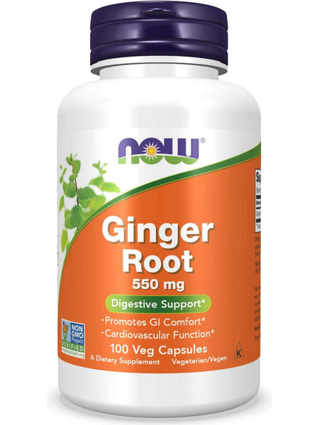 NOW Foods, Ginger Root 550 mg, 100 veg capsules