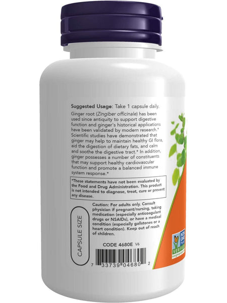 NOW Foods, Ginger Root 550 mg, 100 veg capsules