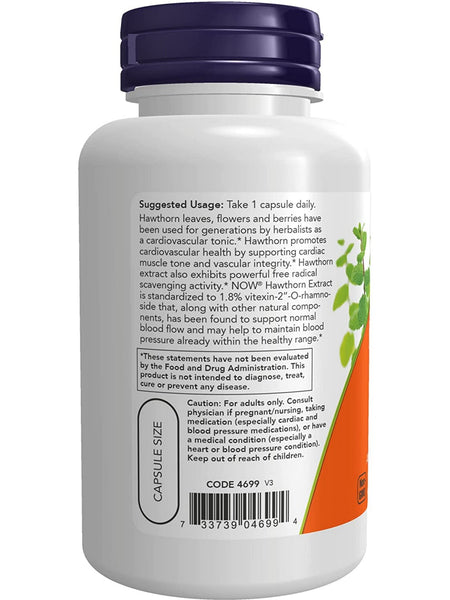 NOW Foods, Hawthorn Extract 600 mg, Extra Strength, 90 veg capsules