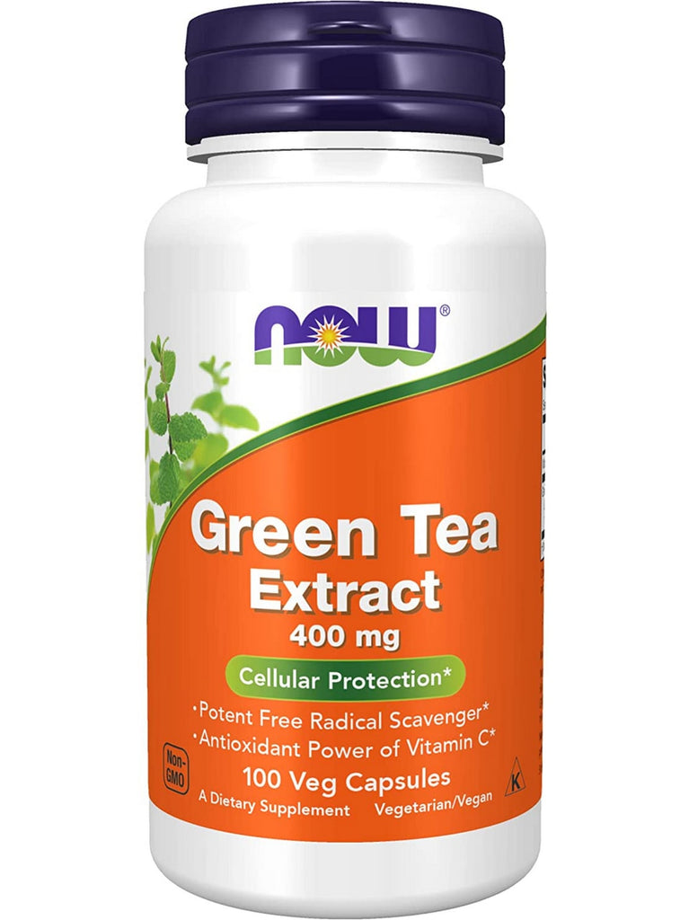 NOW Foods, Green Tea Extract 400 mg, 100 veg capsules