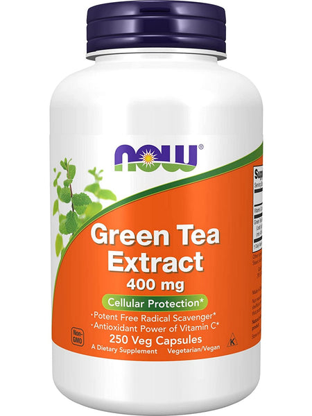NOW Foods, Green Tea Extract 400 mg, 250 veg capsules