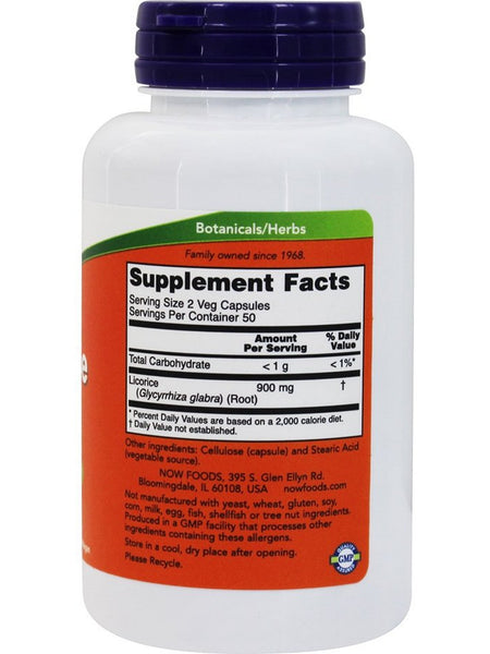 NOW Foods, Licorice Root 450 mg, 100 veg capsules
