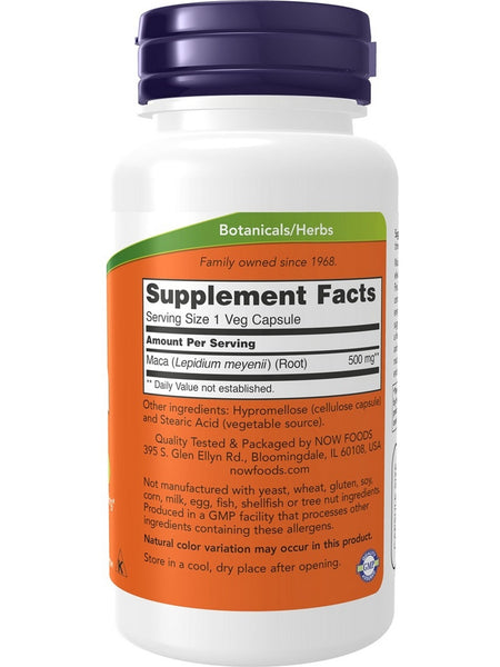 NOW Foods, Maca 500 mg, 100 veg capsules