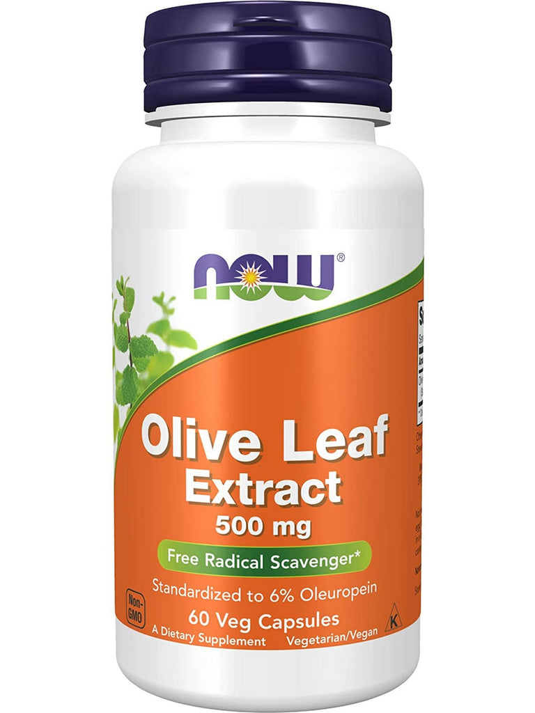 NOW Foods, Olive Leaf Extract 500 mg, 60 veg capsules