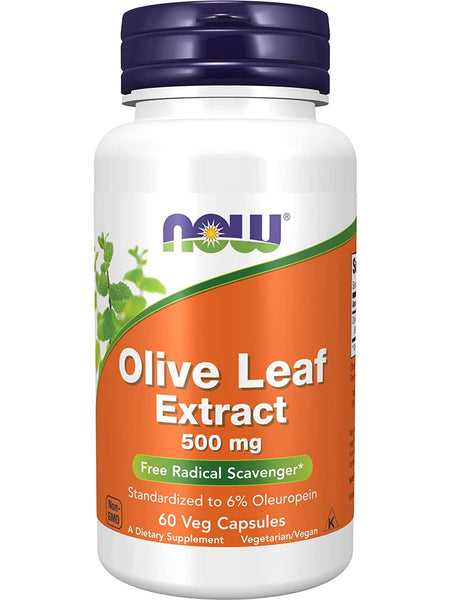 NOW Foods, Olive Leaf Extract 500 mg, 60 veg capsules