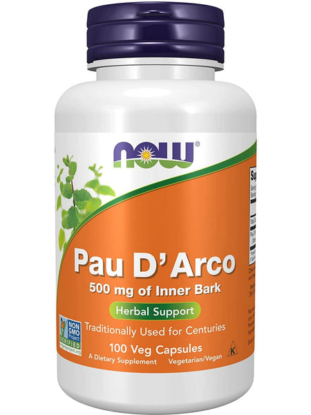 NOW Foods, Pau D'Arco 500 mg, 100 veg capsules