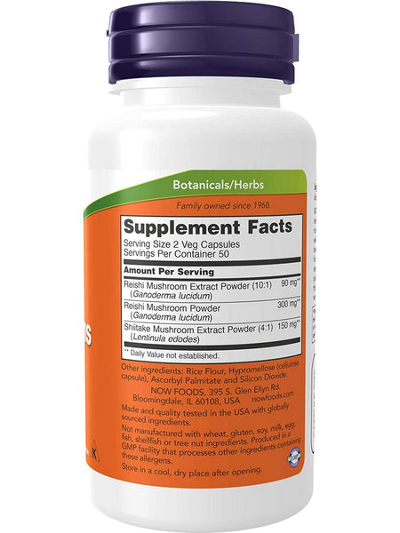 NOW Foods, Rei-Shi Mushrooms 270 mg, 100 veg capsules