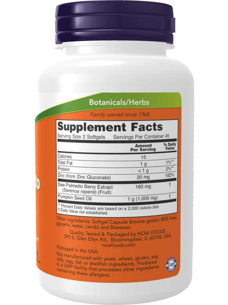 NOW Foods, Saw Palmetto Extract, 90 softgels