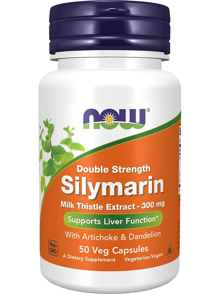 NOW Foods, Silymarin Milk Thistle Extract 300 mg, Double Strength, 50 veg capsules