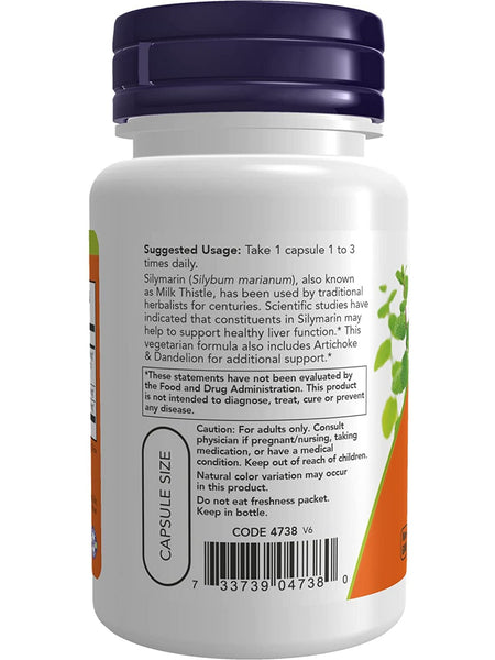 NOW Foods, Silymarin Milk Thistle Extract 300 mg, Double Strength, 50 veg capsules