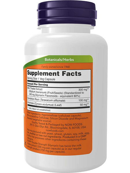 NOW Foods, Silymarin Milk Thistle Extract 300 mg, Double Strength, 100 veg capsules