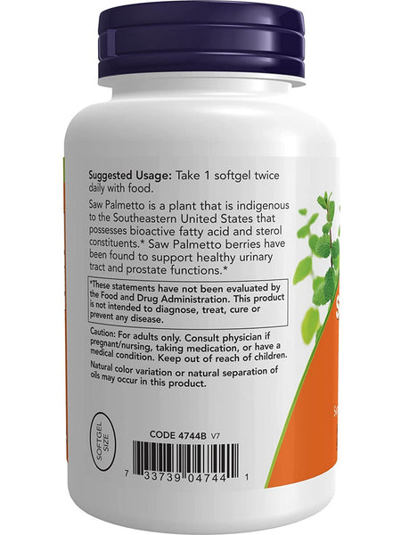 NOW Foods, Saw Palmetto Extract 160 mg, 240 softgels