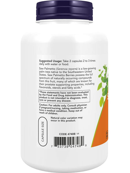 NOW Foods, Saw Palmetto Berries 550 mg, 250 veg capsules