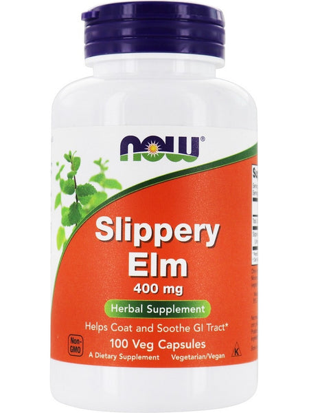 NOW Foods, Slippery Elm 400 mg, 100 veg capsules