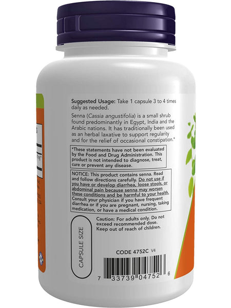 NOW Foods, Senna Leaves 470 mg, 100 veg capsules