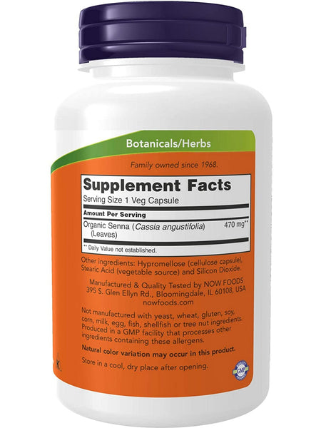 NOW Foods, Senna Leaves 470 mg, 100 veg capsules