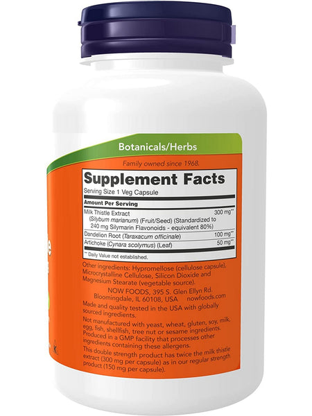 NOW Foods, Silymarin Milk Thistle Extract 300 mg, Double Strength, 200 veg capsules