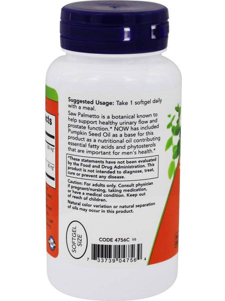 NOW Foods, Saw Palmetto Extract 320 mg, 90 veggie softgels