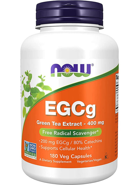 NOW Foods, EGCg Green Tea Extract 400 mg, 180 veg capsules