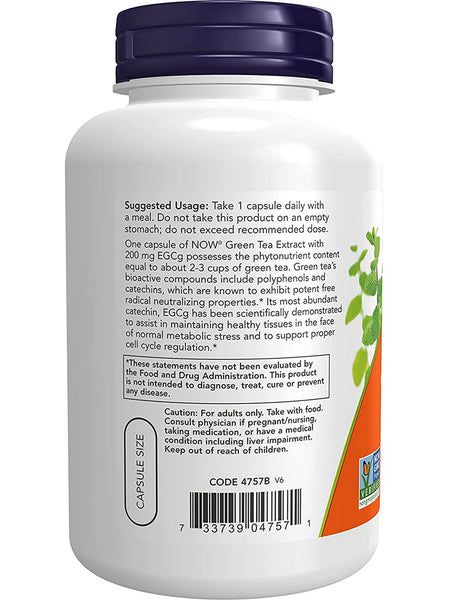 NOW Foods, EGCg Green Tea Extract 400 mg, 180 veg capsules