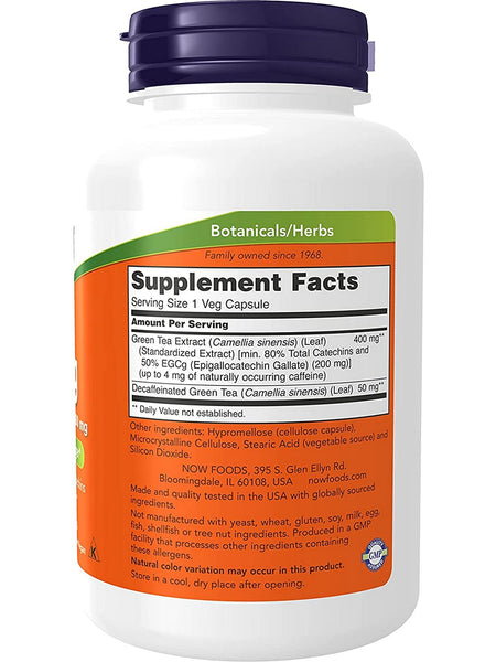 NOW Foods, EGCg Green Tea Extract 400 mg, 180 veg capsules