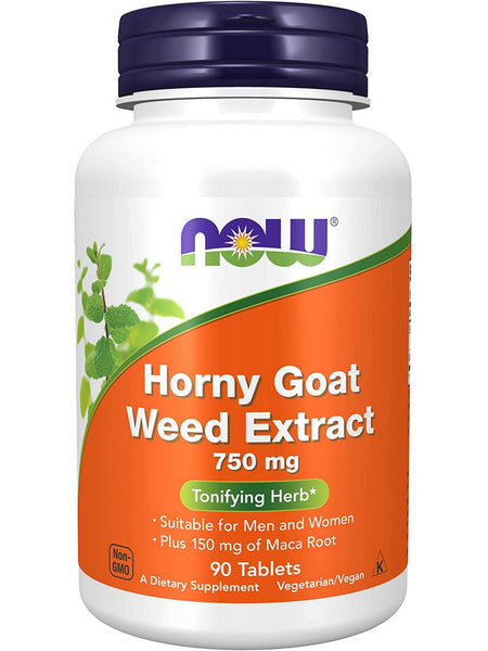 NOW Foods, Horny Goat Weed Extract 750 mg, 90 tablets