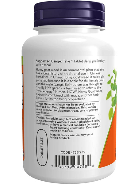 NOW Foods, Horny Goat Weed Extract 750 mg, 90 tablets